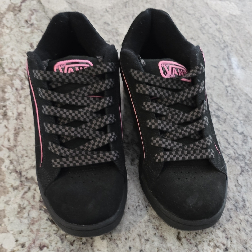 Vans Old SCHOOL Retro Women's Black and Pink Checkered Sneakers
